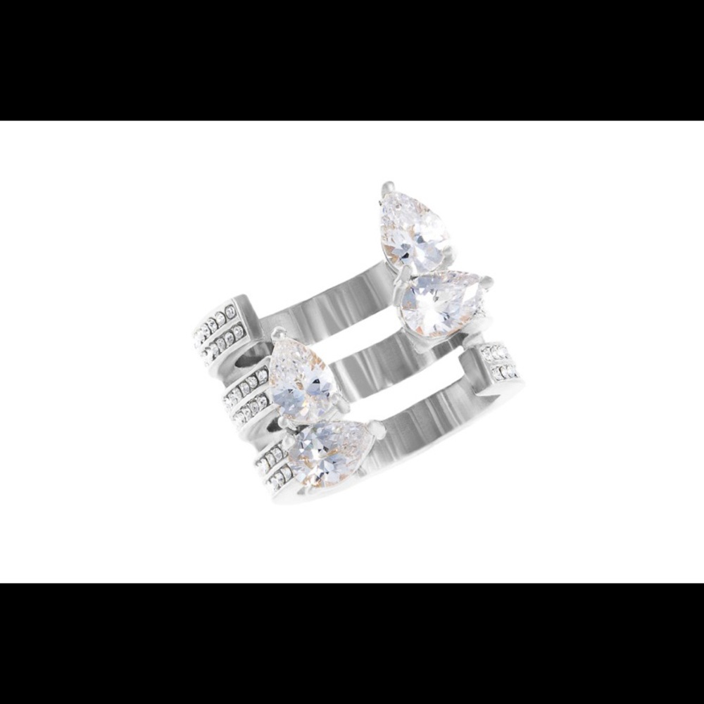 Traci Lynn Size 6 Ad-lib Silver Diamond Ring